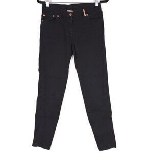 KENZO PARIS JUNGLE Women's Black Jeans Size 38 Zip Hem US 6-7